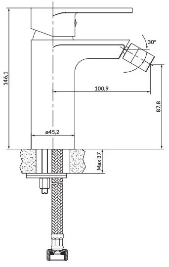 Baterie de bideu Cersanit S951-317 CREA nichel