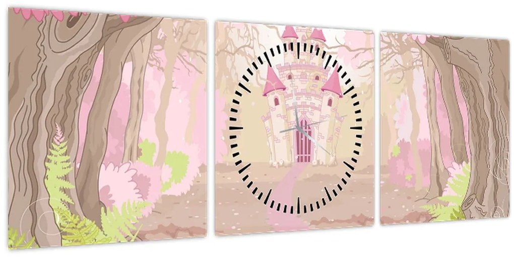 Tablou - Călătorie în regatul roz (cu ceas) (90x30 cm)