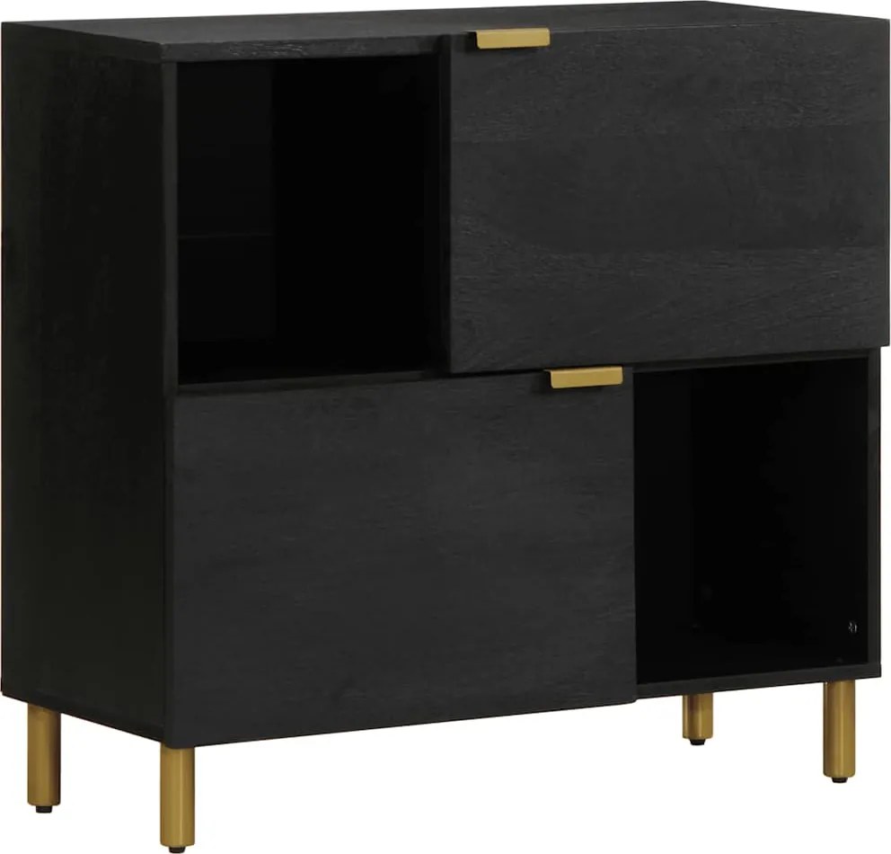 vidaXL Dulap, negru, 80x33x75 cm, lemn prelucrat