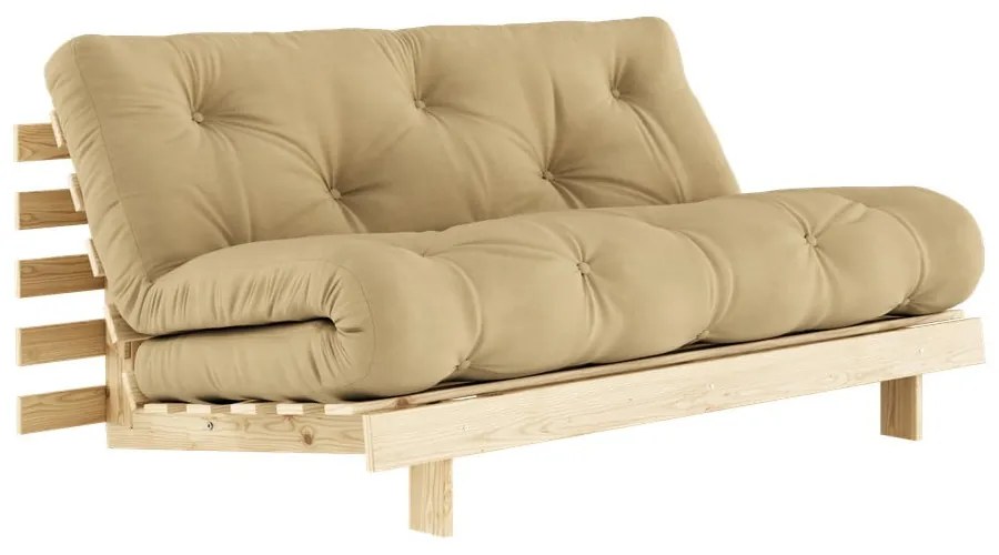 Canapea galbenă extensibilă 160 cm Roots - Karup Design