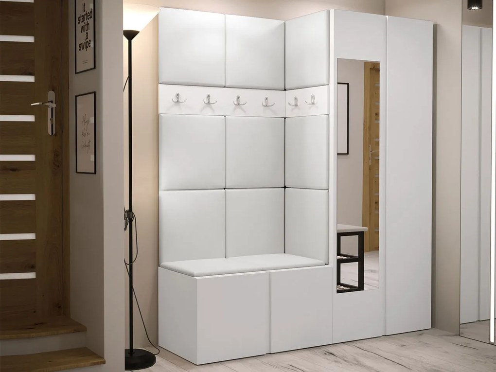 Mobilier hol Tovenaz XII (Alb) (cu oglindă). 1104803