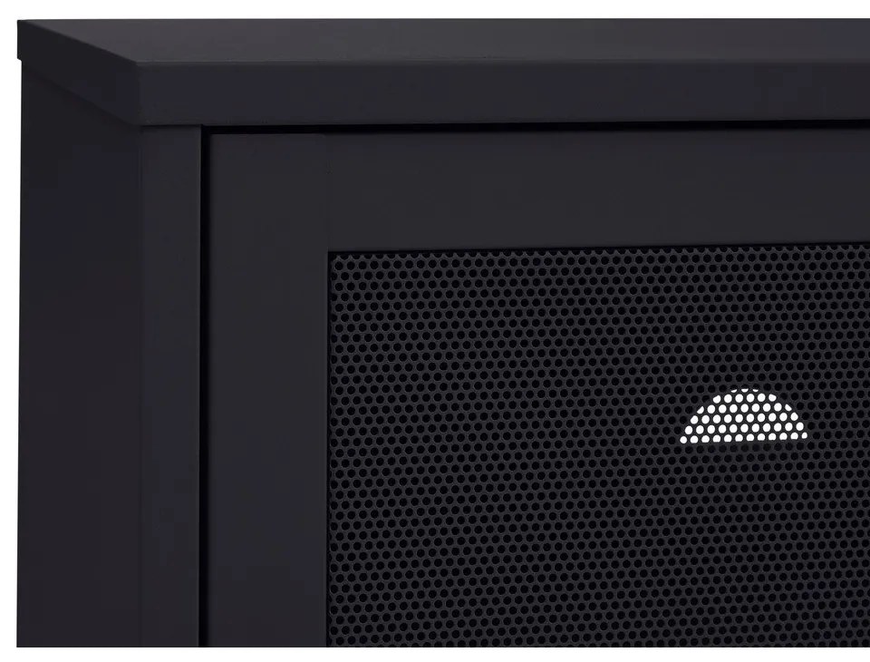 Comodă TV neagră din metal 160x55x45 cm Veep – Unique Furniture