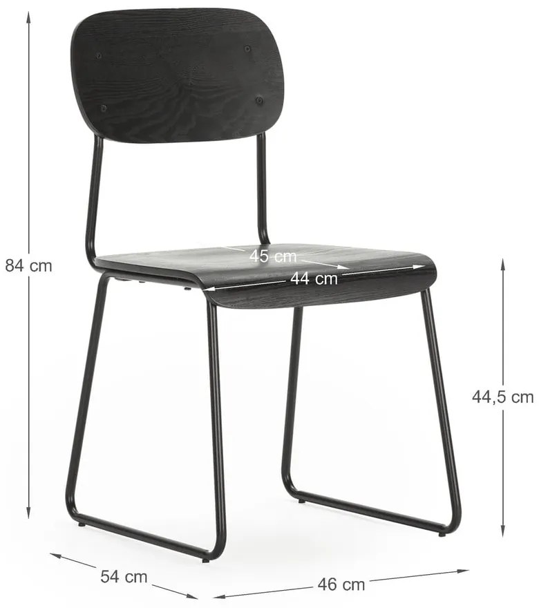 Scaune de dining negre 2 buc. Aira – Marckeric