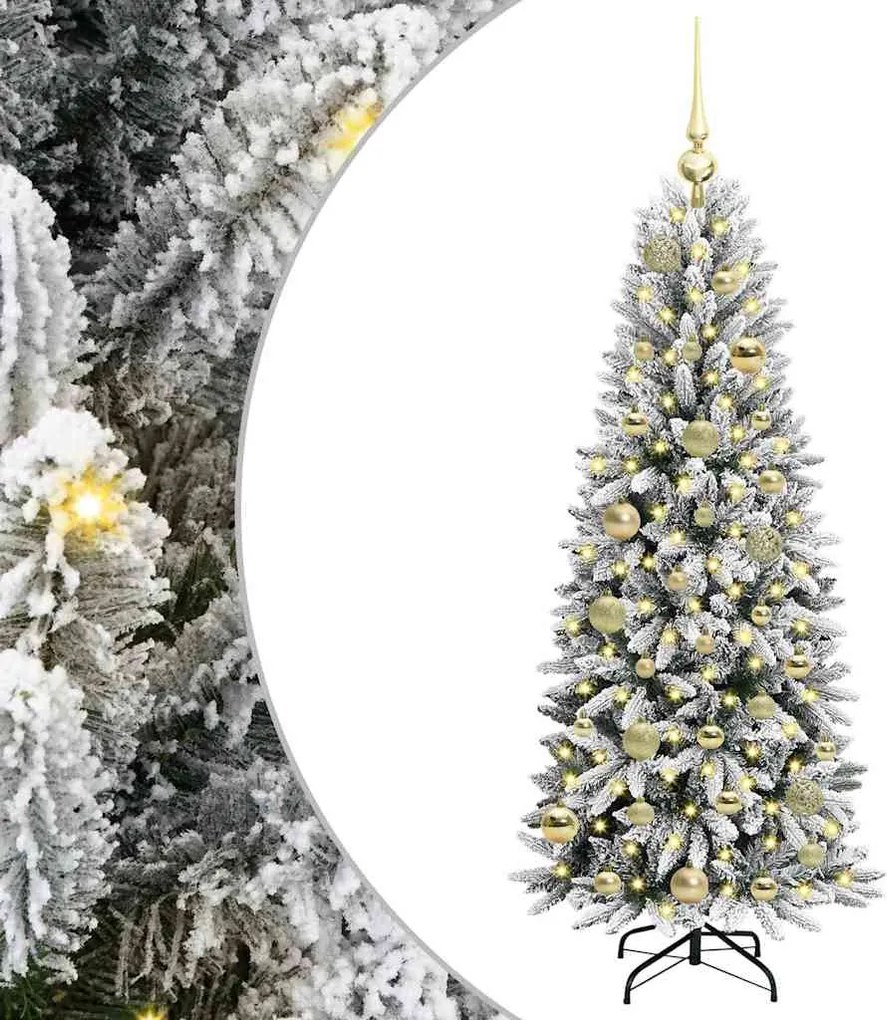 vidaXL Brad de Crăciun artificial cu 150 LED cu suport Alb 120 cm