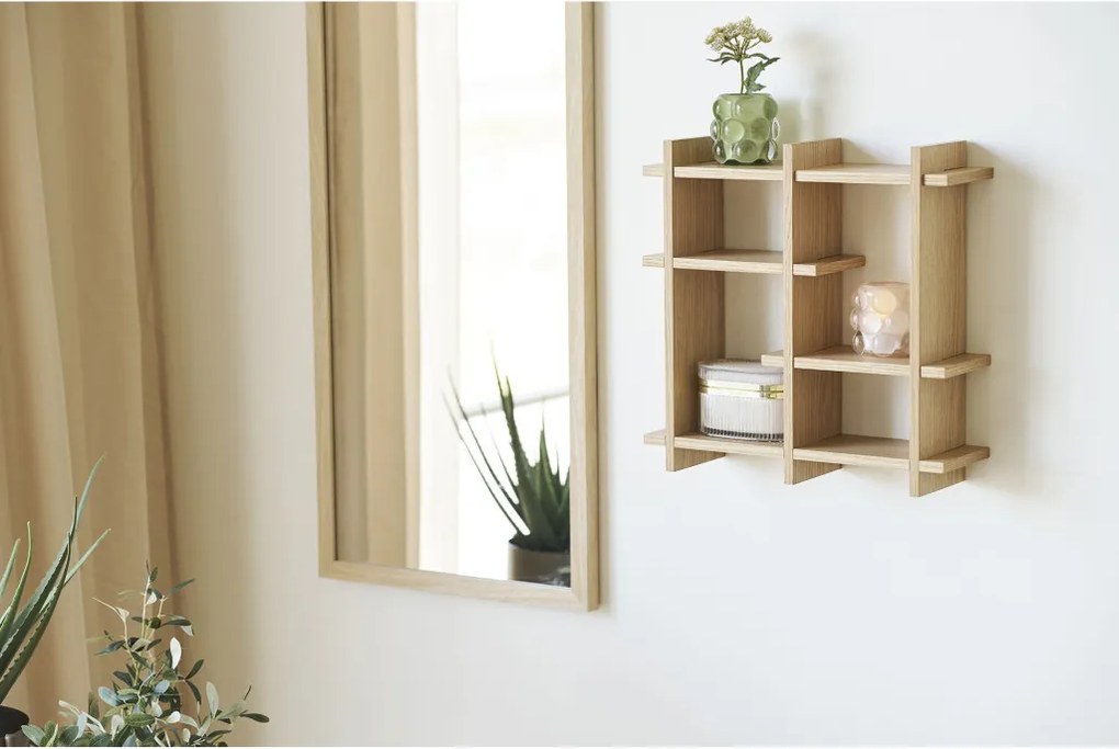 Raft de perete Olsberg furnir de stejar, natural, 40x12x40 cm