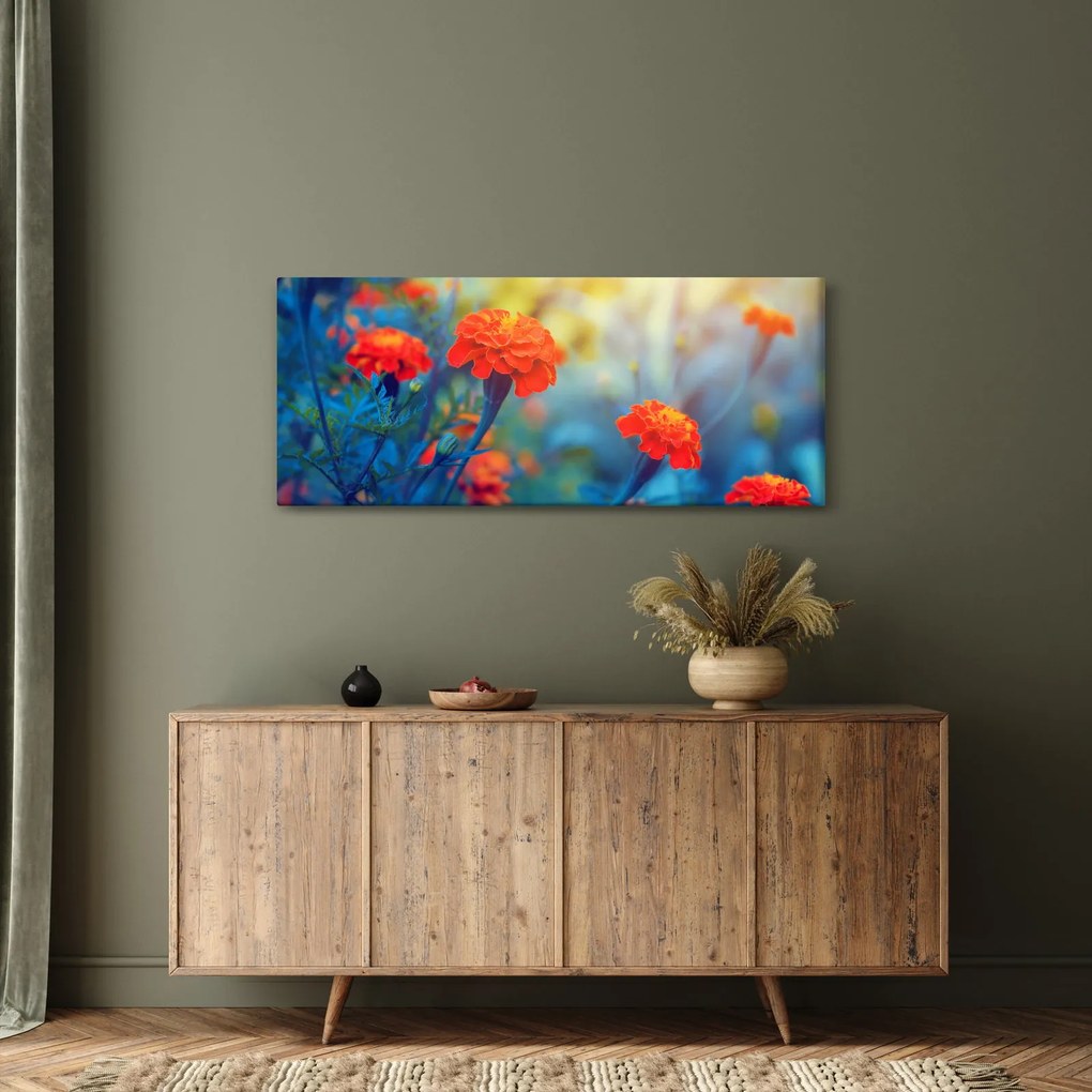 Tablou - Flori portocalii (120x50 cm)