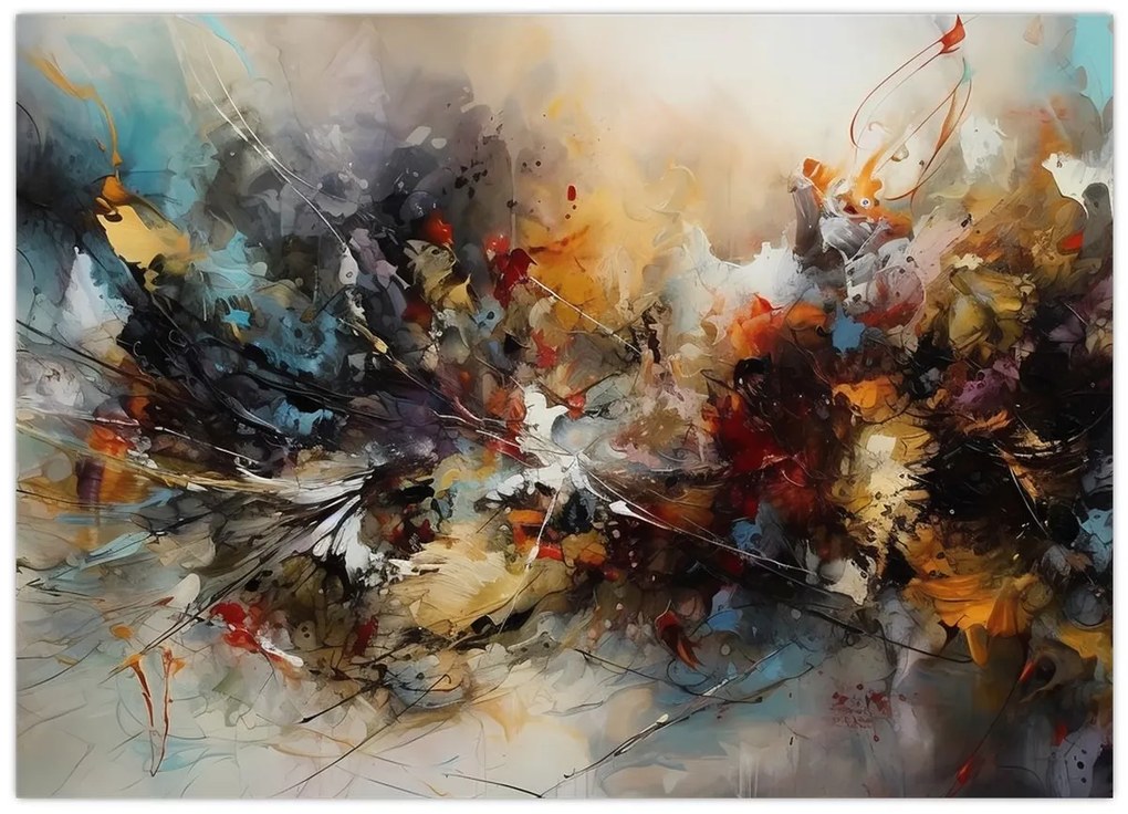 Tablou pe sticlă - Grafică abstractă (70x50 cm)