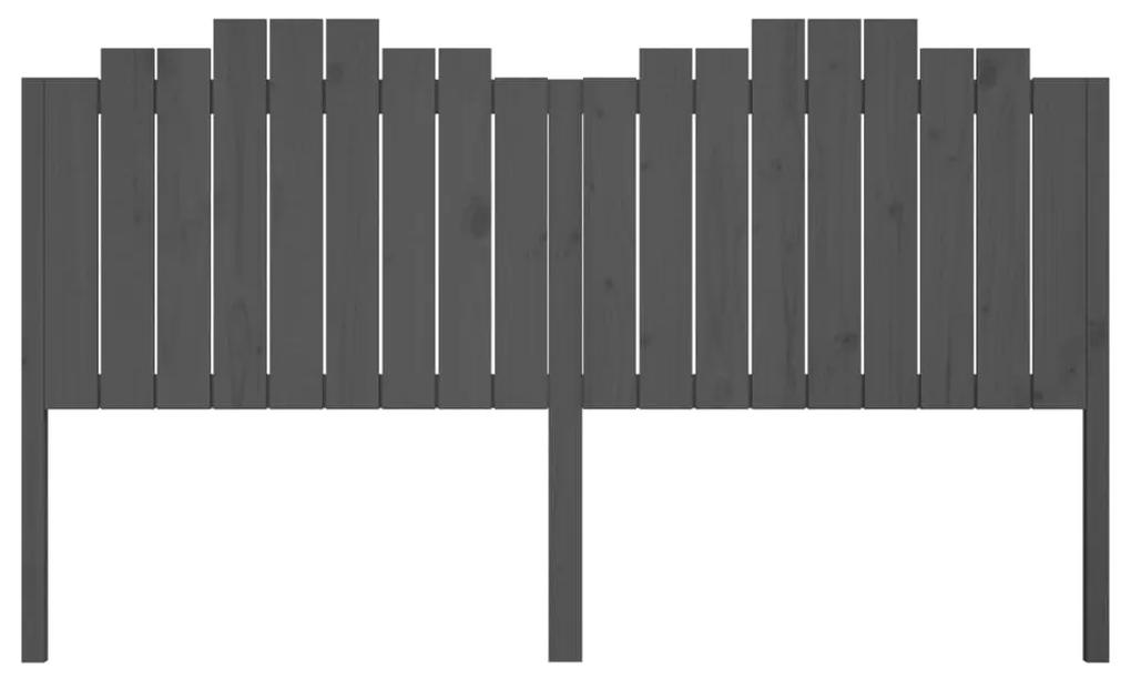 Tablie de pat, gri, 186x4x110 cm, lemn masiv de pin 1, Gri, 186 x 4 x 110 cm