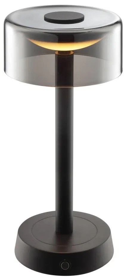 Brilliant - Lampă de birou LED RAZOR, 2,5W/5V, 2700K, IP44, neagră, încărcabilă, cu control tactil și dimmer