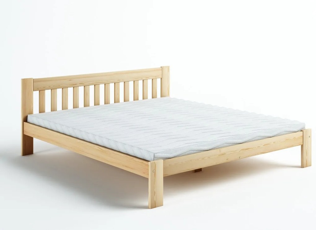 Pat din lemn de pin Aurora - Culoarea - Pin natural: Pin natural 120x200