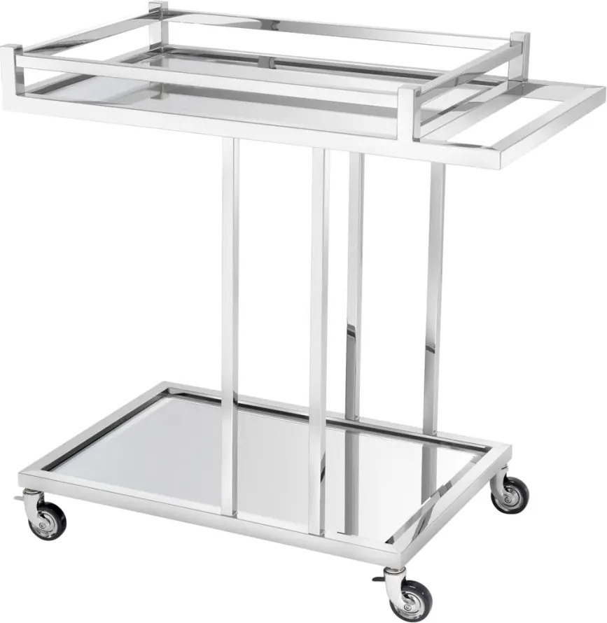 Gheridon/ Masuta laterala eleganta Beverly Hills argintiu 104872 HZ