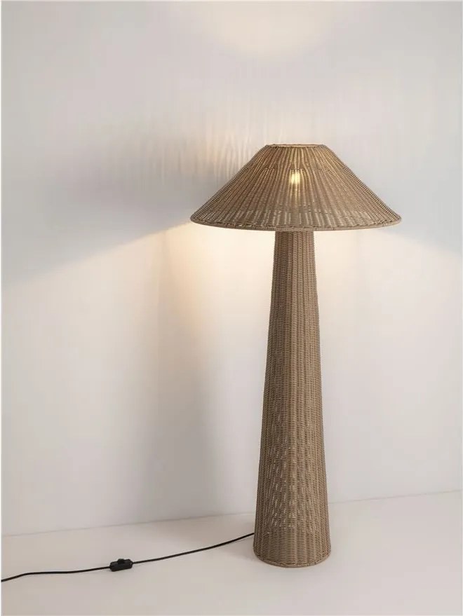 Lampa de podea din ratan sintetic pentru exterior Plom maro deschis