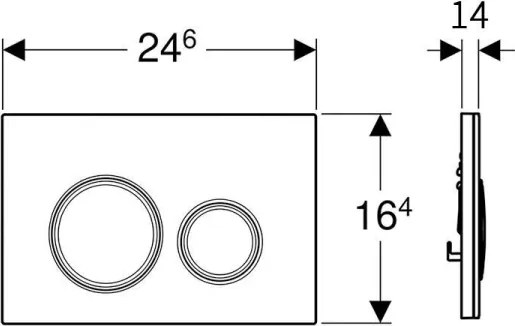 Geberit Sigma50 – buton de acționare 24,6 x 16,4 cm, alb/crom lucios
