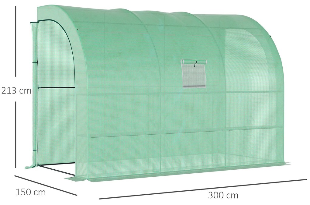 Outsunny Sera, Sera de gradina cu acoperire din plastic, rezistenta la UV, 3 etaje, Usi cu fermoar, Verde | Aosom Romania