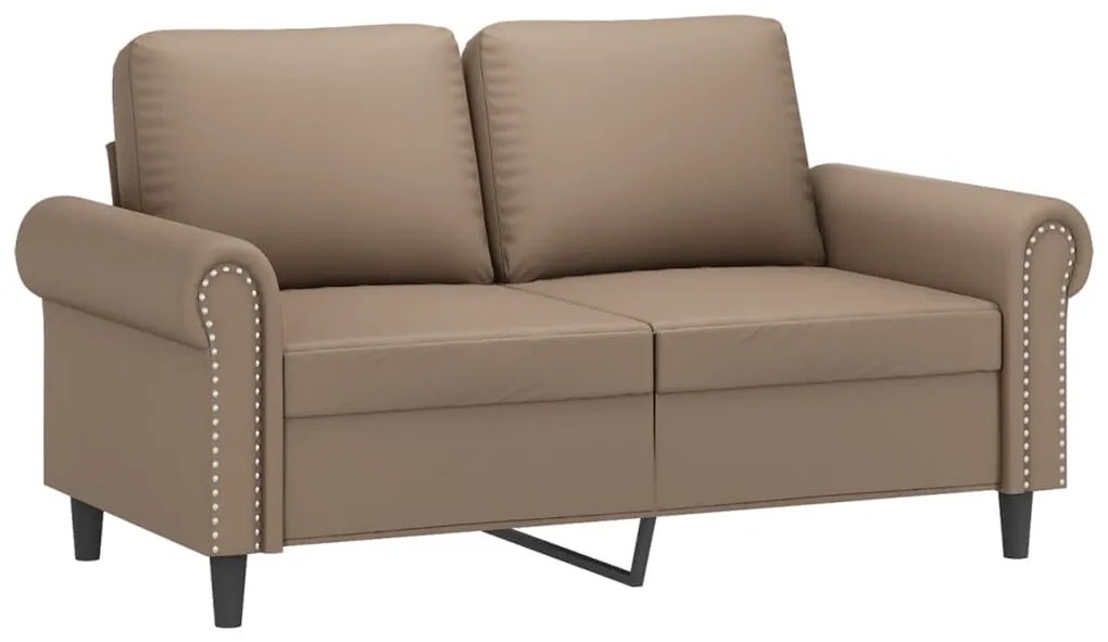 349124 vidaXL Canapea cu 2 locuri, cappuccino, 120 cm, piele ecologică