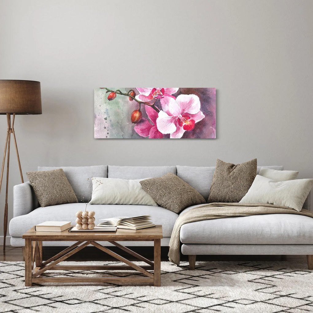Tablou - Orhidee, acvariu (120x50 cm)