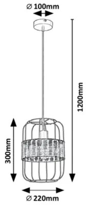 Lustră pe cablu INDIANA 1xE27/40W/230V Rabalux 5283