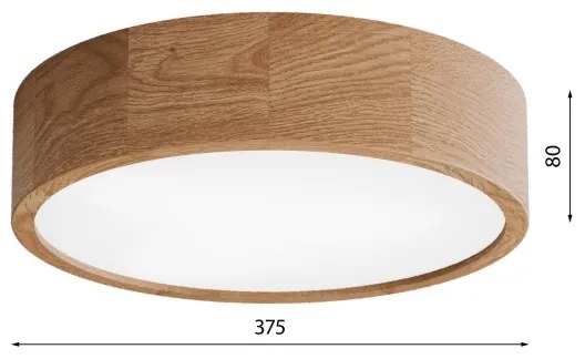 Plafonieră pentru baie CLEO 3xE27/24W/230V IP54 d. 37,5 cm stejar