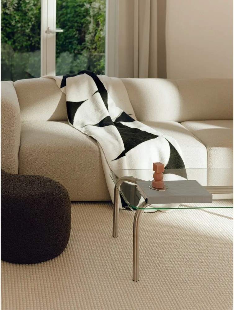 Pătură neagră/crem 150x200 cm Tul – noo.ma