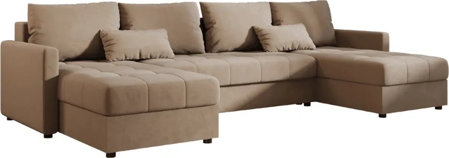 OFERTA Set canapea extensibila in forma de U VENORIA 285x146 cm, bej + 2 perne GRATUIT Calitatea II