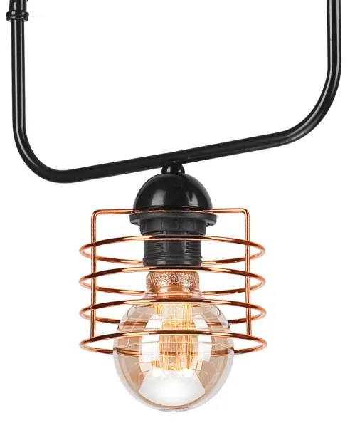 Lustră pe lanț MORGAN 1xE27/60W/230V neagră/cupru
