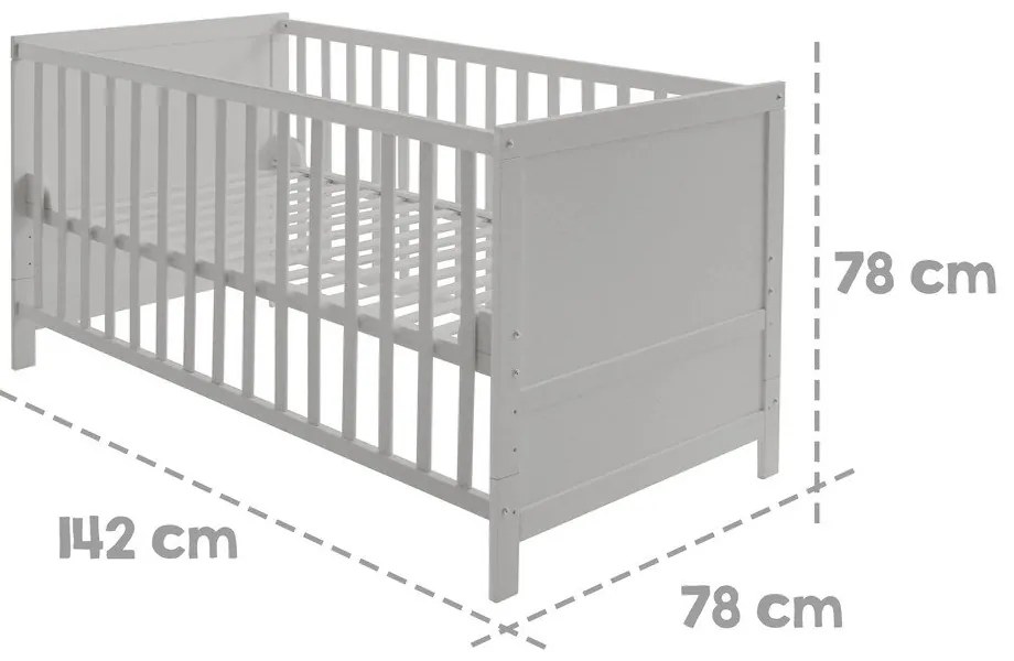 Pătuț gri deschis 70x140 cm – Roba