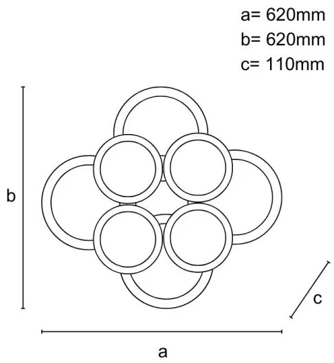 Lustră LED dimabilă aplicată LED/200W/230V 3000-6500K + telecomandă