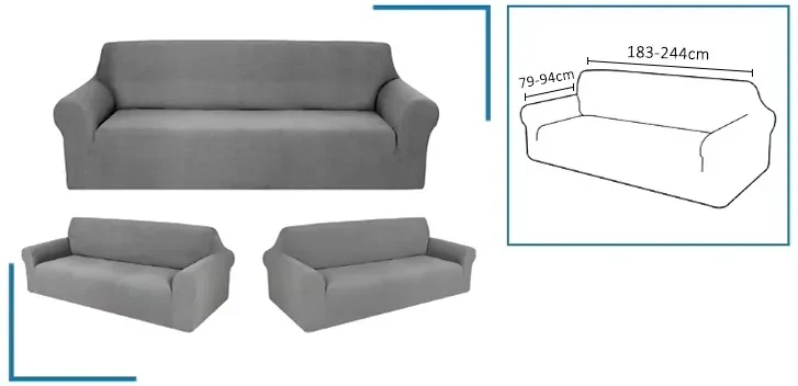 Husa elastica pentru canapea cu 3 locuri MONDO Culoare: Crem