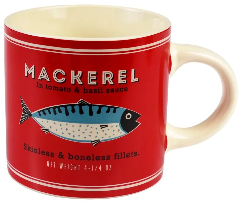 Cană roșie-crem din ceramică 350 ml Fish – Rex London