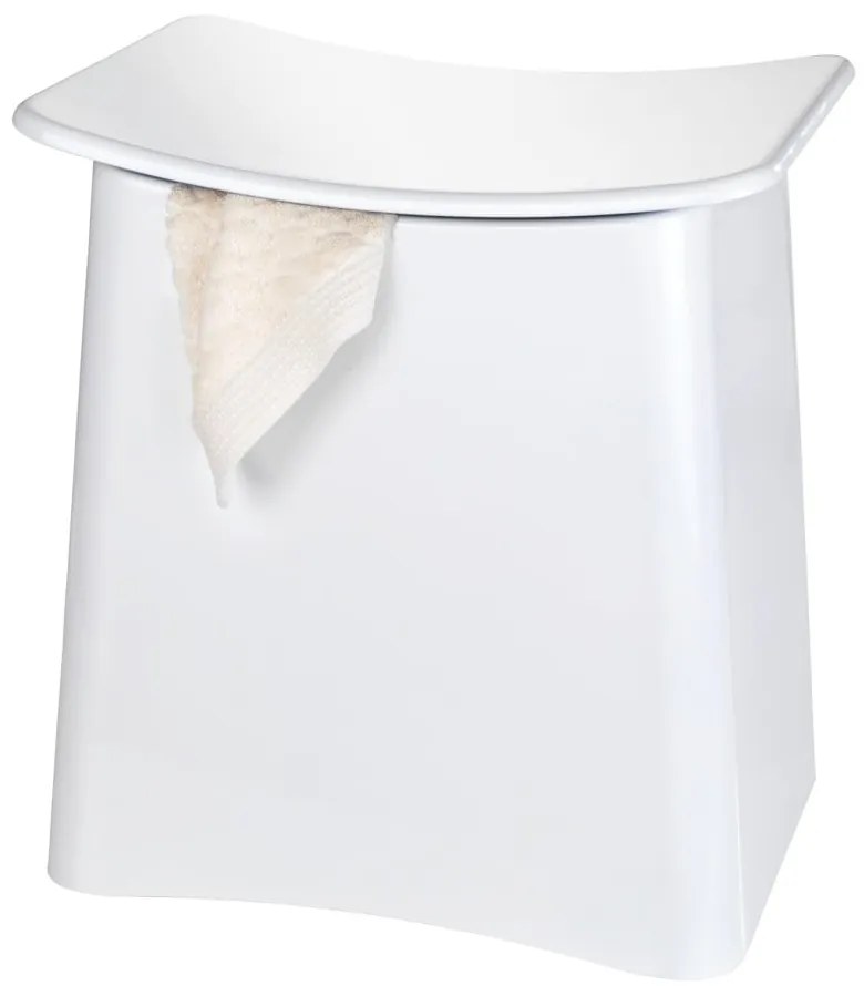 Taburet cu spațiu de depozitare Wenko Wing, 33 l, alb