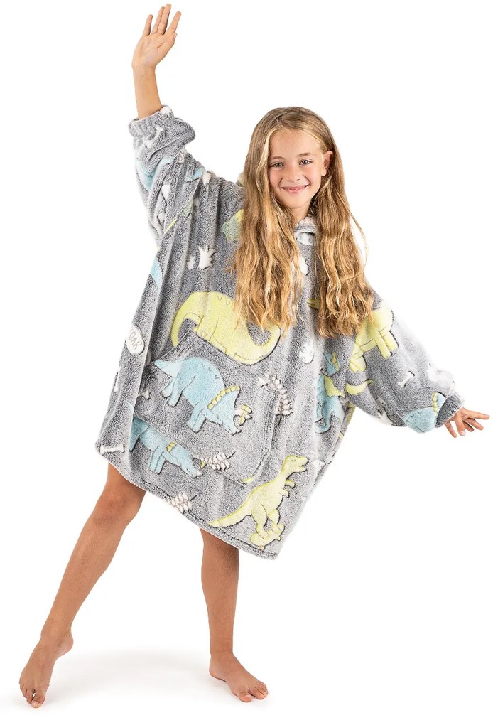 Poncho imitație de blăniță 4Home Dino, 72 x 150 cm, gri