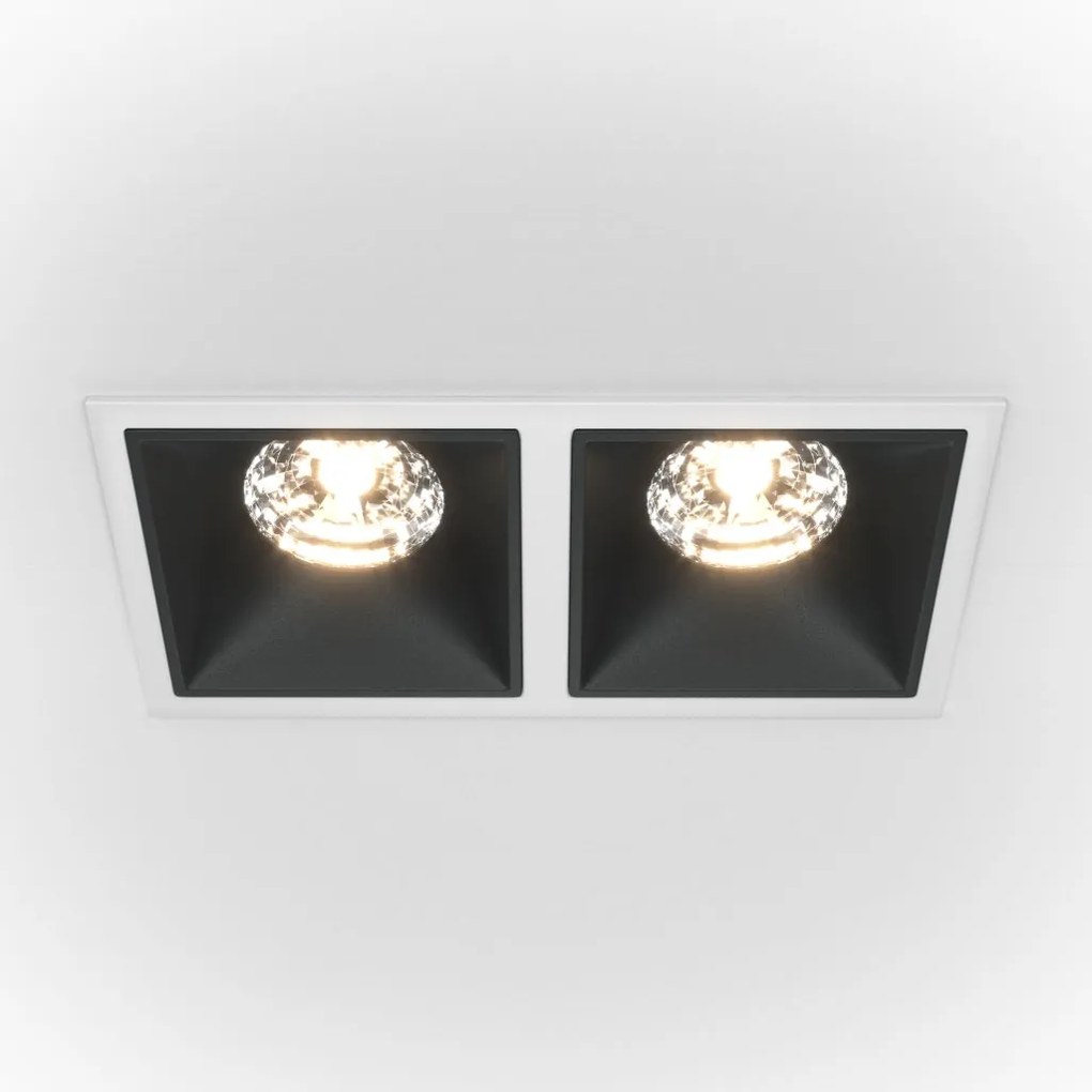 Spot LED incastrabil cu 2 surse de iluminat Alpha alb, negru 30W, 4000K