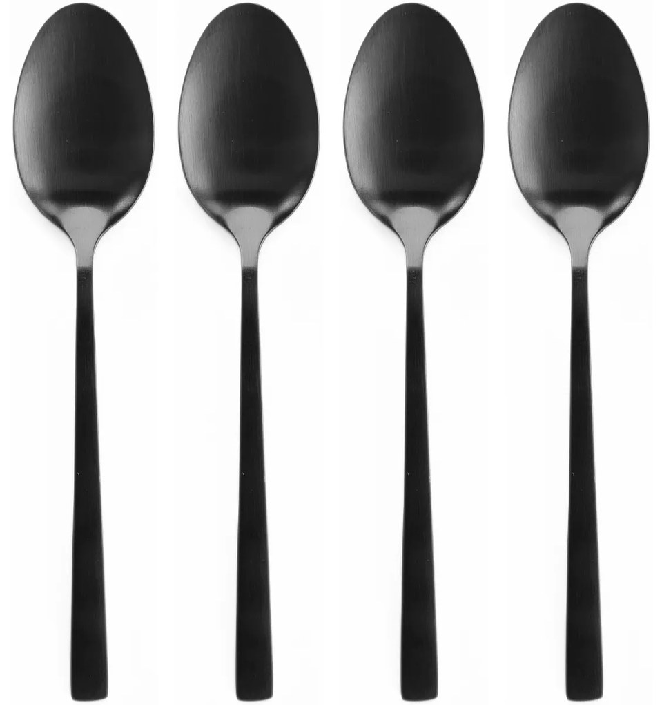 Set de lingurițe negre EH 4 buc, 15 cm