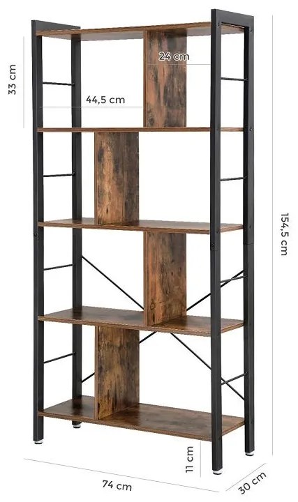 Bibliotecă rustică elegantă din lemn rustic - raft