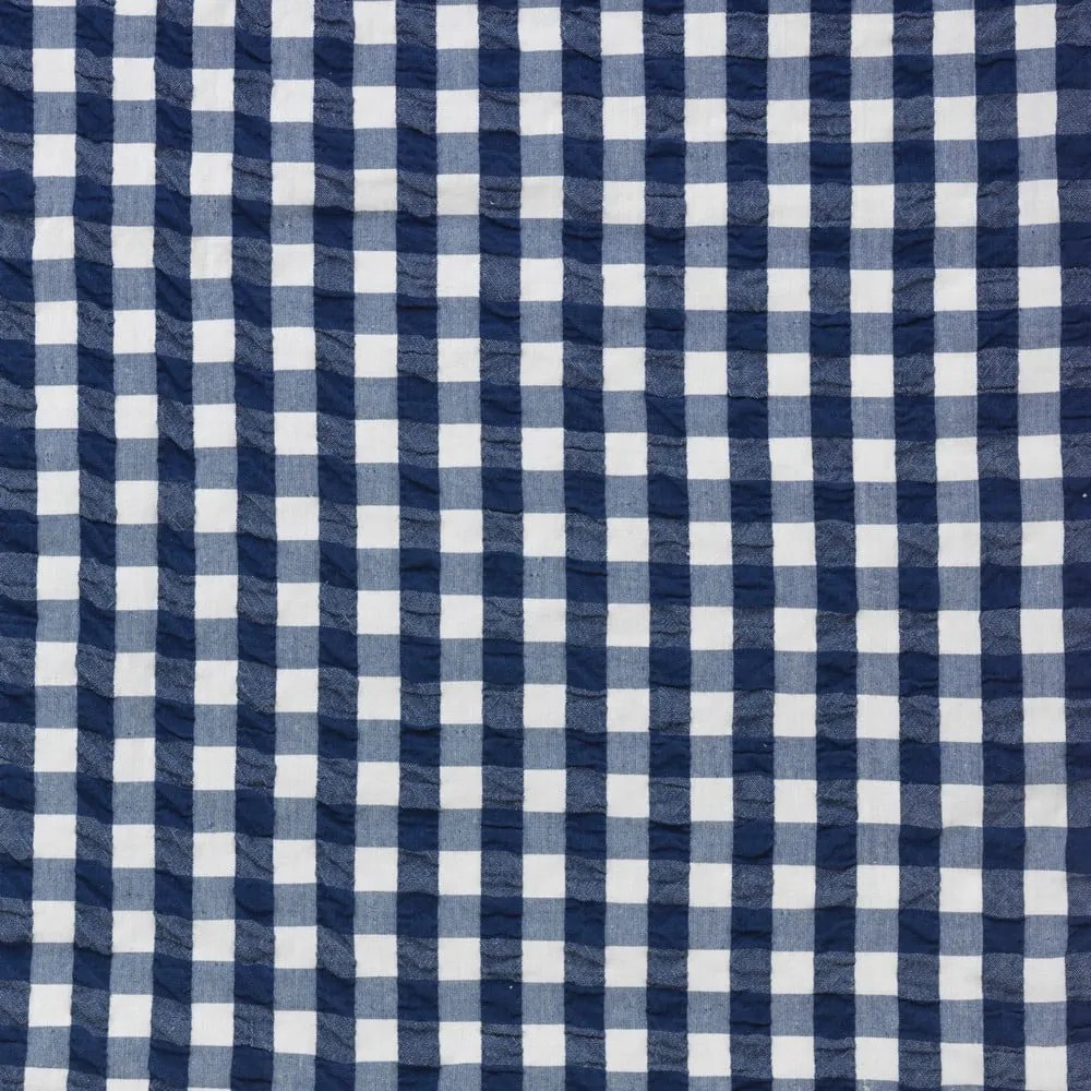 Lenjerie de pat albă/albastru-închis din țesătură crep pentru pat de o persoană 140x200 cm Bæk&amp;Bølge – JUNA