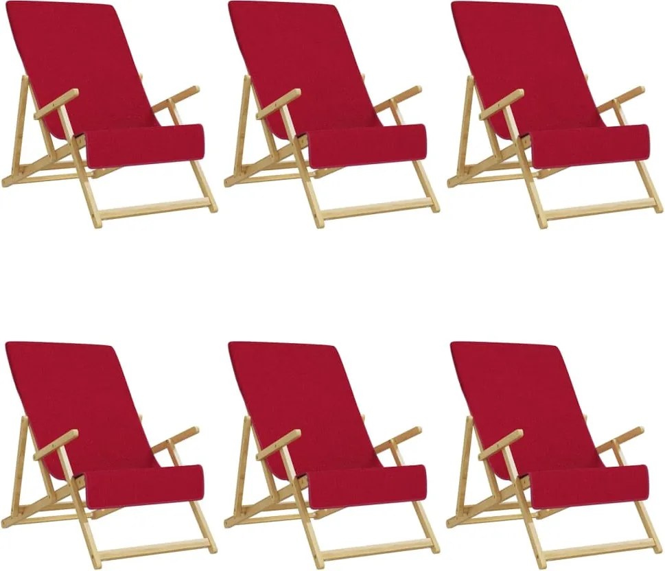 vidaXL Prosoape de plajă, 6 buc., vișiniu, 60x135 cm, textil, 400 GSM