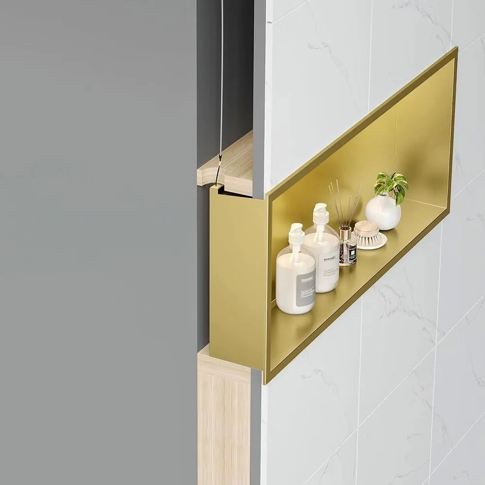 RAFT BAIE INCASTRAT PERETE LED 30x45 brush gold