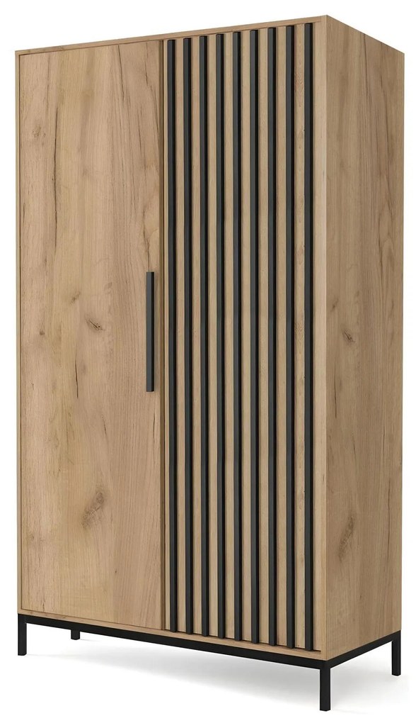 Dulap de haine Lamello S1 (stejar craft + negru). 1092417