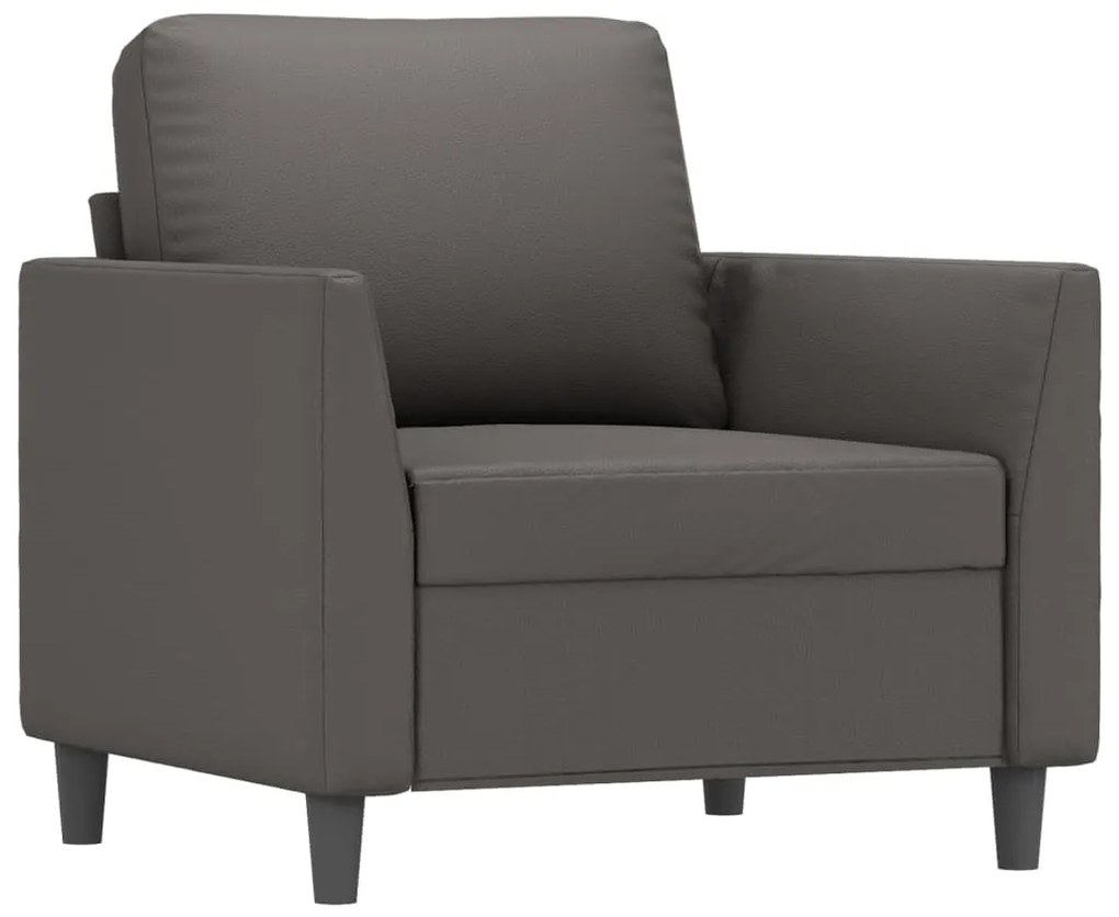 348908 vidaXL Canapea de o persoană, gri, 60 cm, piele ecologică