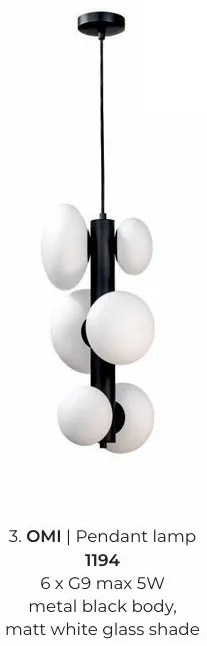 Lustra moderna cu 6 surse de lumina Omi negru