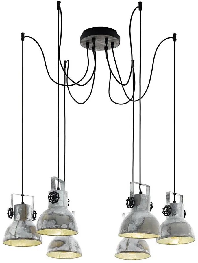 Eglo 49732 - Candelabru suspendat pe cablu BARNSTAPLE 6xE27/40W/230V tip păianjen