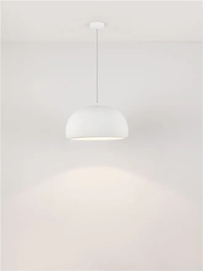 Lustra suspendata cu textura granulata Davo 50cm, alb piatra