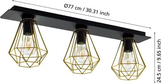 Plafonieră TARBES 3xE27/40W/230V Eglo 43655