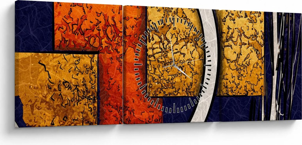 Tablou abstract (cu ceas) (90x30 cm)