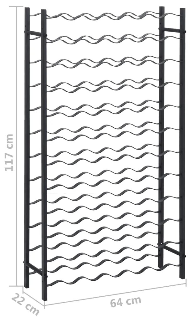 Suport sticle de vin pentru 72 de sticle, negru, fier Negru, 1, 72