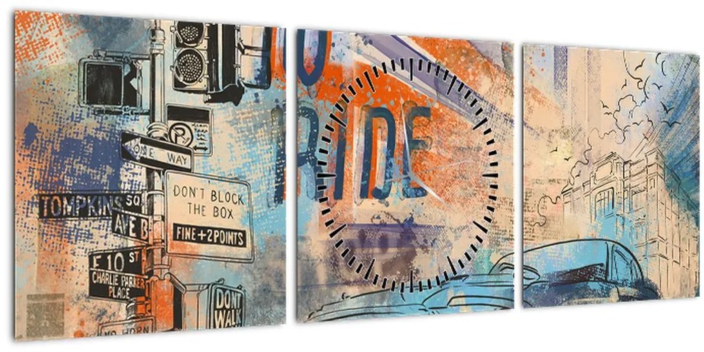 Tablou - Născut să călătorească (cu ceas) (90x30 cm)