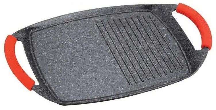 Placa gratar pentru plita si cuptor Royalty Line RL-BTG36M, 36 cm, Doua zone de gatit, Inductie, Negru