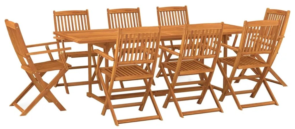 3086986 vidaXL Set mobilier de grădină 9 piese 220x90x75 cm, lemn masiv acacia