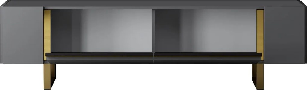 Comoda TV, Hanah Home, Yildiz, 180x50x30 cm, Antracit / Aur