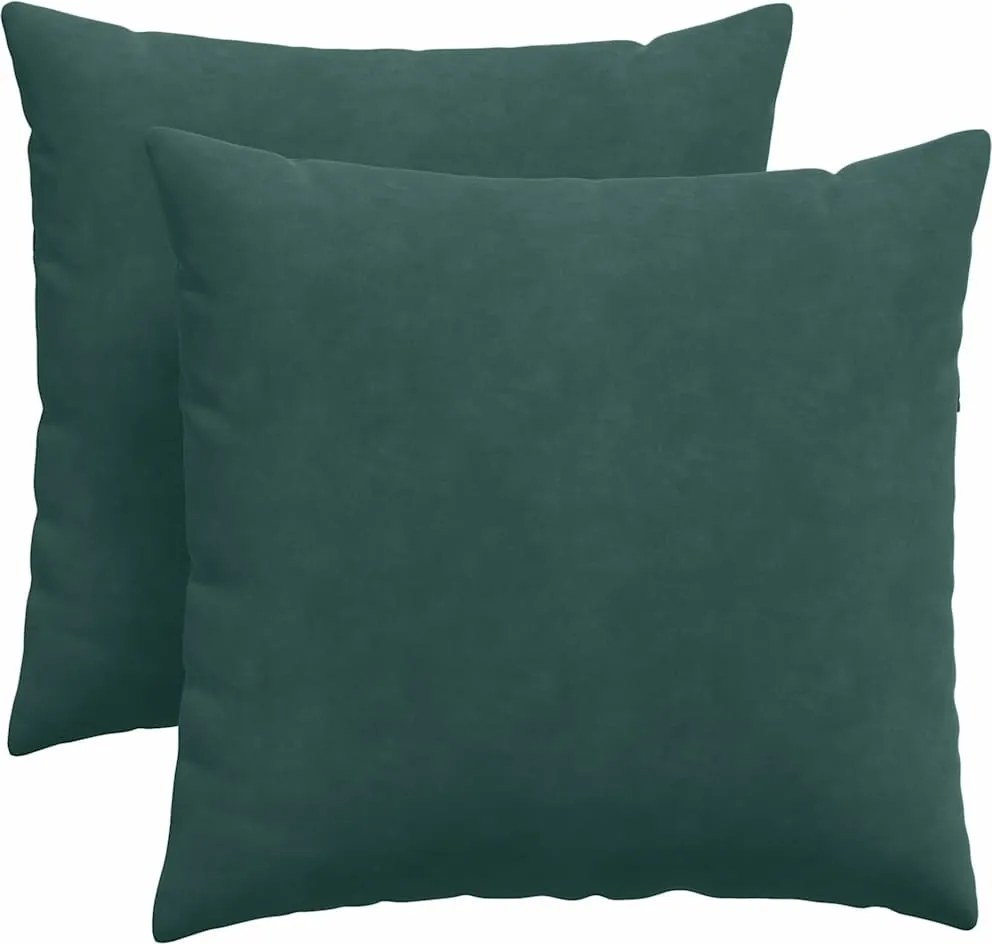 vidaXL Perne pentru canapea 2 pcs Verde închis 45 x 45 cm